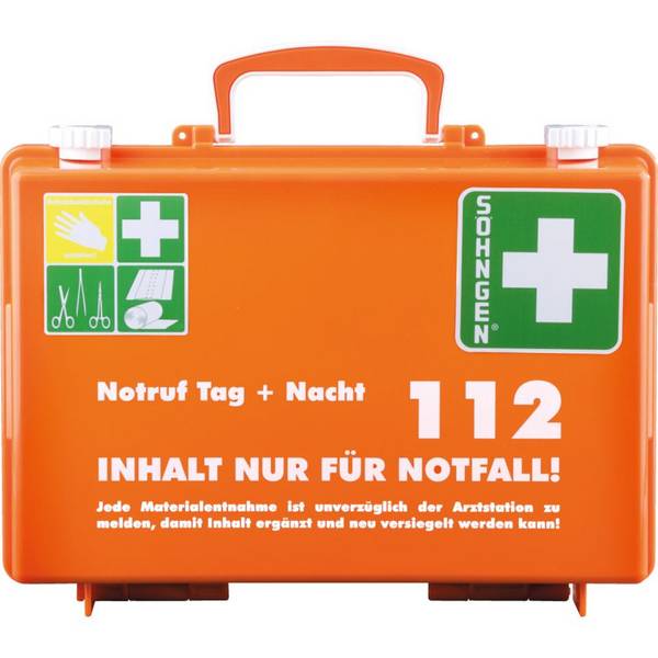 SÖHNGEN® Erste-Hilfe-Koffer SN-CD,mit Bedruckung,DIN 13157,orange,Wandhalterung