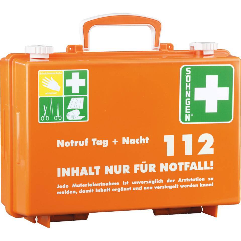 SÖHNGEN® Erste-Hilfe-Koffer SN-CD,mit Bedruckung,DIN 13157,orange,Wandhalterung-2