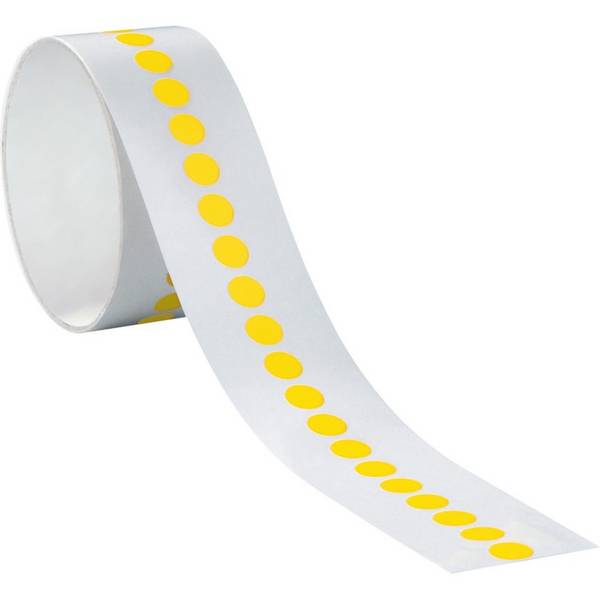 Markierungspunkte, gelb, Cellulose-Folie, selbstklebend, Ø 25mm,100/Rolle