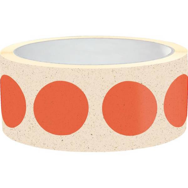 Markierungspunkte, hellrot, Primärfaser-Graspapier, selbstklebend, Ø 25mm, 500/Rolle