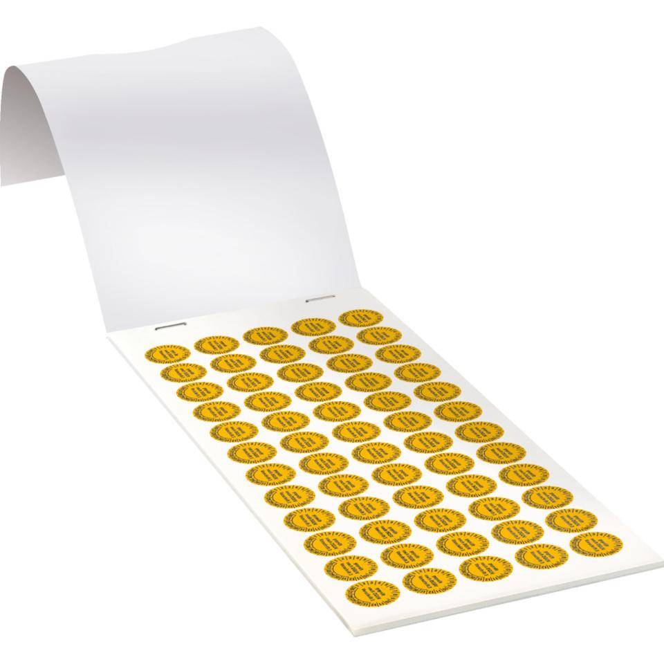 Prüfplakette geprüft nach DGUV 3 Nächster Prüftermin, 26-31, gelb, Dokumentenfolie, Ø 15mm, 420/Heft-1