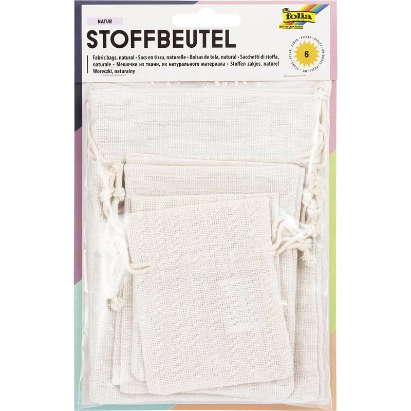 folia Stoffbeutel NATUR, in 3 Größen sortiert-0