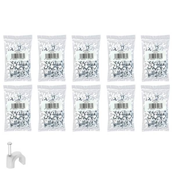 ARLI 1000x Nagelschelle 10mm Kabelschelle allzweck Nagelschellen Rundschelle Kabelbefestigung Befestigung Nagel weiss