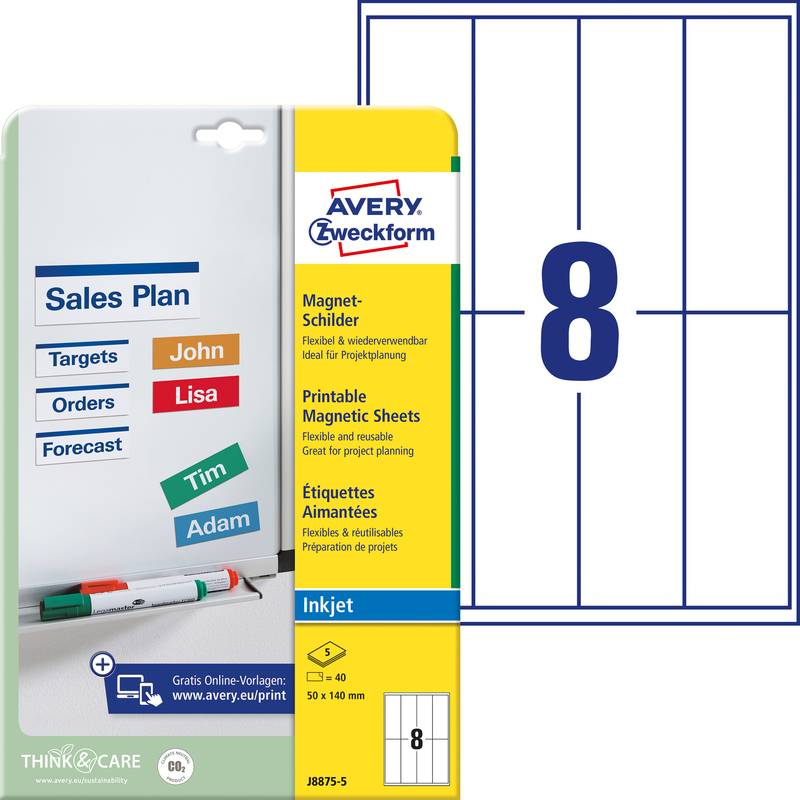 AVERY Inkjet-Magnetschild, (B)50 x (H)140 mm-0