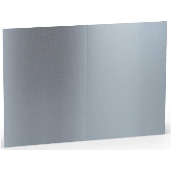 Doppelkarte B6 hoch VE=5 Stück Silber-0