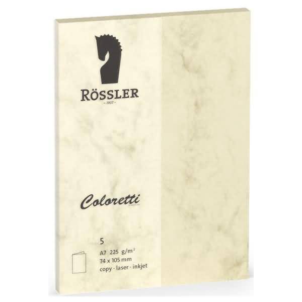 Doppelkarte Coloretti A7 hoch VE=5 Stück Chamois Marmora-0