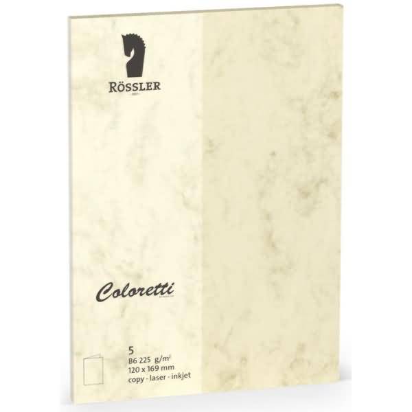 Doppelkarte Coloretti B6 hoch VE=5 Stück Chamois Marmora-0