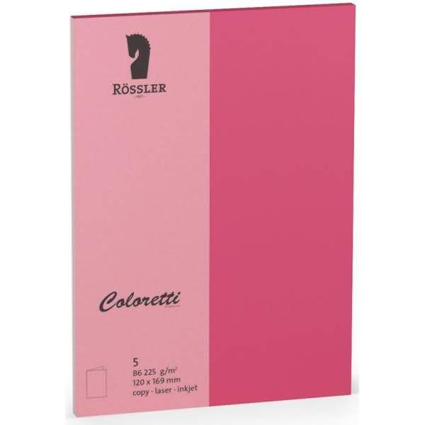 Doppelkarte Coloretti B6 hoch VE=5 Stück Pink-0