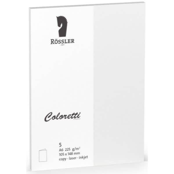 Doppelkarte Coloretti A6 hoch VE=5 Stück weiß-0