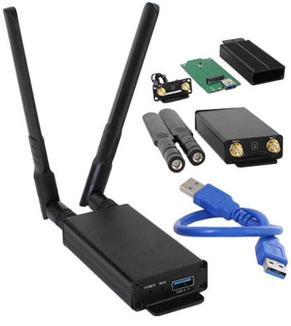 NGFF (M.2) WWAN/LTE/3G/4G/5G zu USB 3.0 Adapter (externes Gehäuse, mit SIM-Slot)