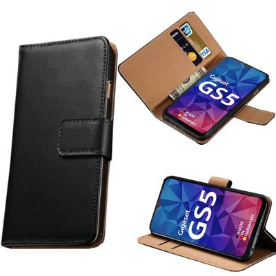Für Gigaset GS5 / GS5 Lite Handy Tasche Wallet Premium Schwarz Schutz Hülle Case Cover Etuis Neu Zubehör