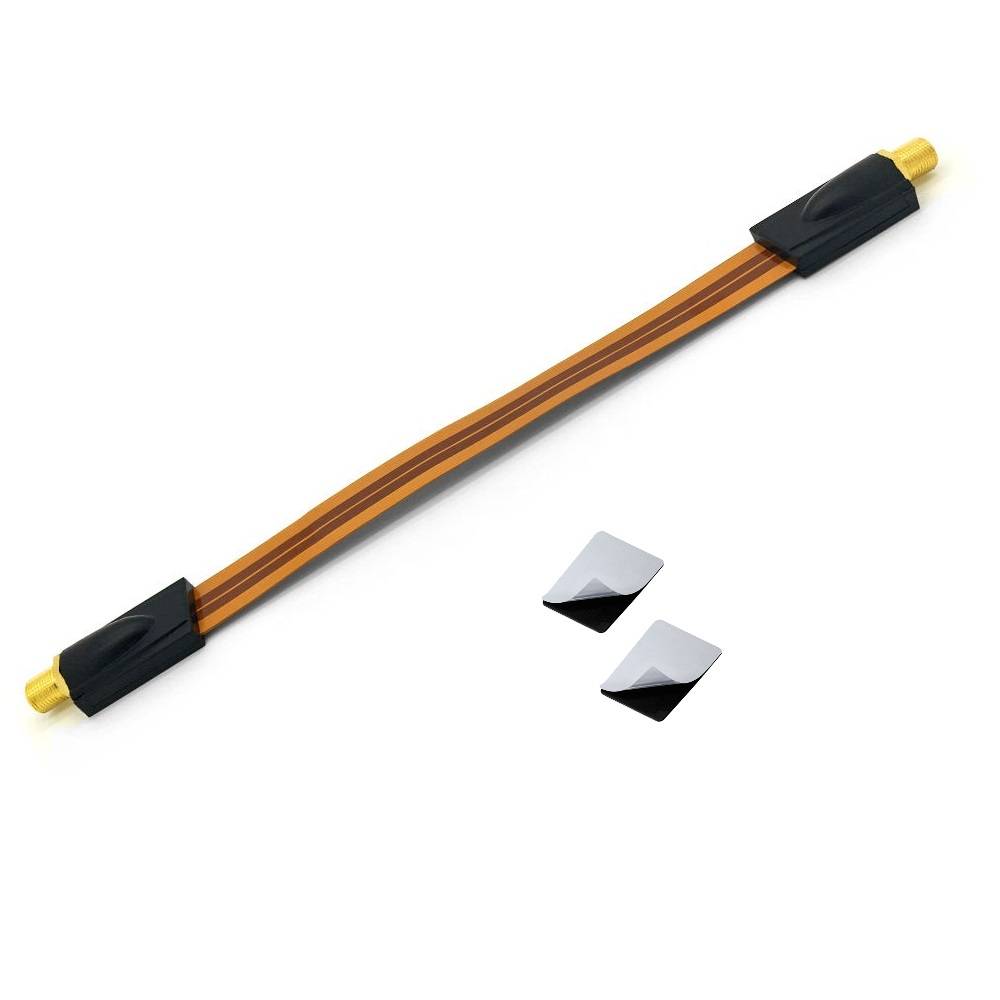 ARLI Fensterdurchführung UltraSlim + 2x F-Stecker vergoldet + 2x Gummitülle | TV SAT Flachkabel DVB-S2 DVB-T2-4