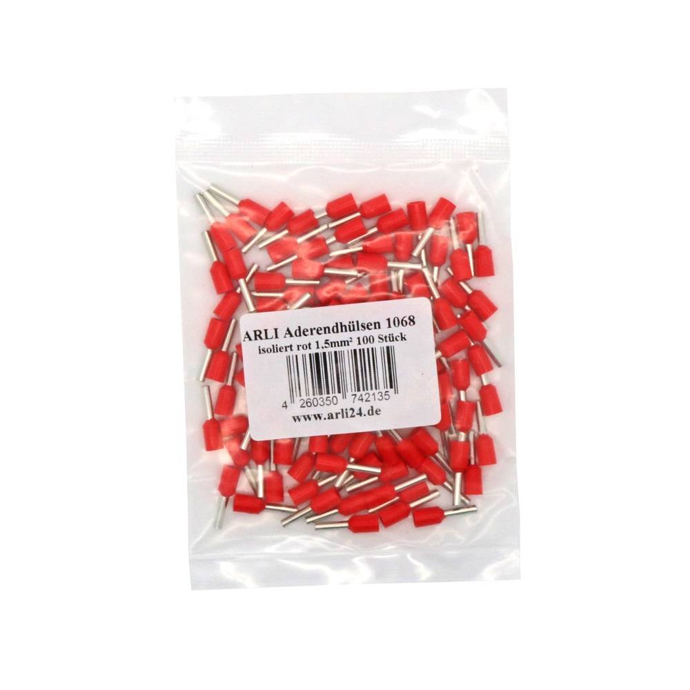 ARLI Aderendhülsen isoliert rot 1,5 mm² - 5 x 100 er Beutel ( 500 Stück )-1
