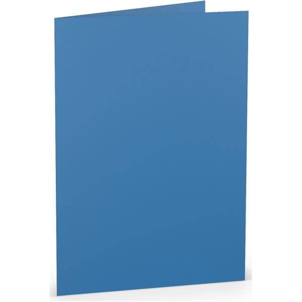 Doppelkarte A5 hoch Stahlblau
