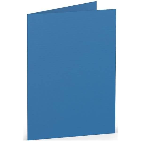 Doppelkarte A7 hoch Stahlblau