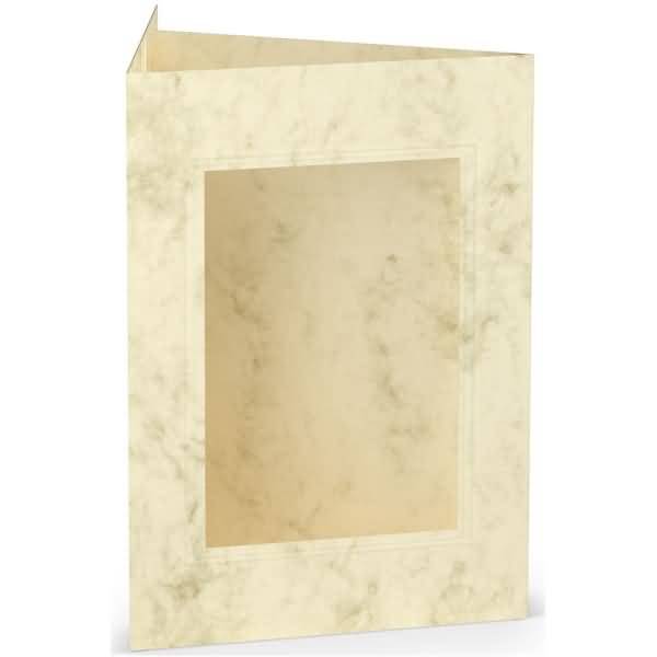 Passepartoutkarte B6 eckig Chamois Marmora
