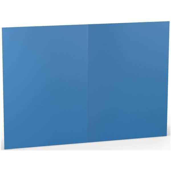 Doppelkarte A5 hoch Stahlblau