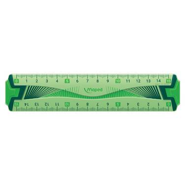 Flachlineal Flex 15 cm blau oder grün-transparent in Kunststoff-Etui