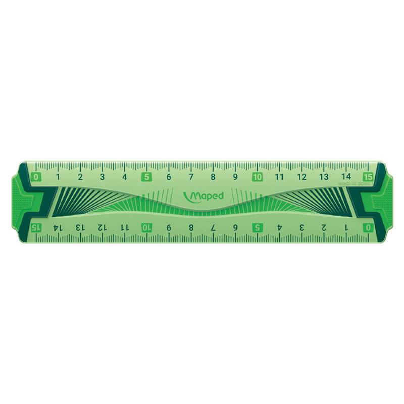 Flachlineal Flex 15 cm blau oder grün-transparent in Kunststoff-Etui-0