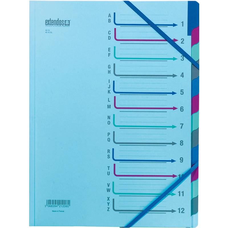 extendos Ordnungsmappe 43, 12 Fächer, mit Eckspanngummi-0