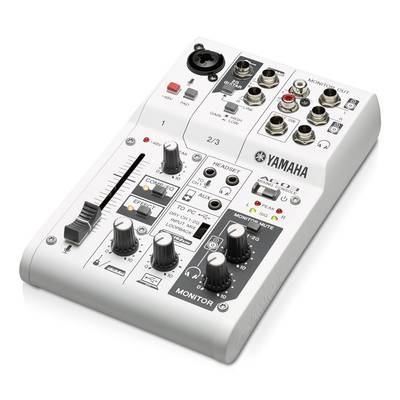YAMAHA AG03 - Mehrzweck-Mischpult mit 3 Kanälen und integriertem USB-Audiointerface - in weiß