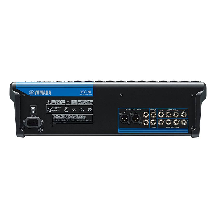 YAMAHA MG20 - 20-Kanal Mischpult Konsole (16 Mic-In | 20 Line-In | 4 Group Busse | 1 Stereo Bus | 4 AUX | Metallgehäuse-2