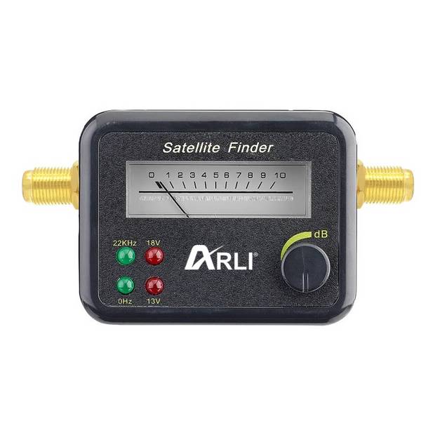 ARLI Satfinder – Digitaler Satelliten Finder mit Pegelanzeige & Signalton + 1m Anschlusskabel schwarz