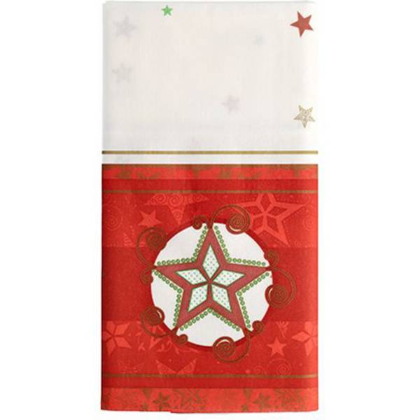 PAPSTAR Weihnachts-Tischdecke "Heavenly Stars", weiß