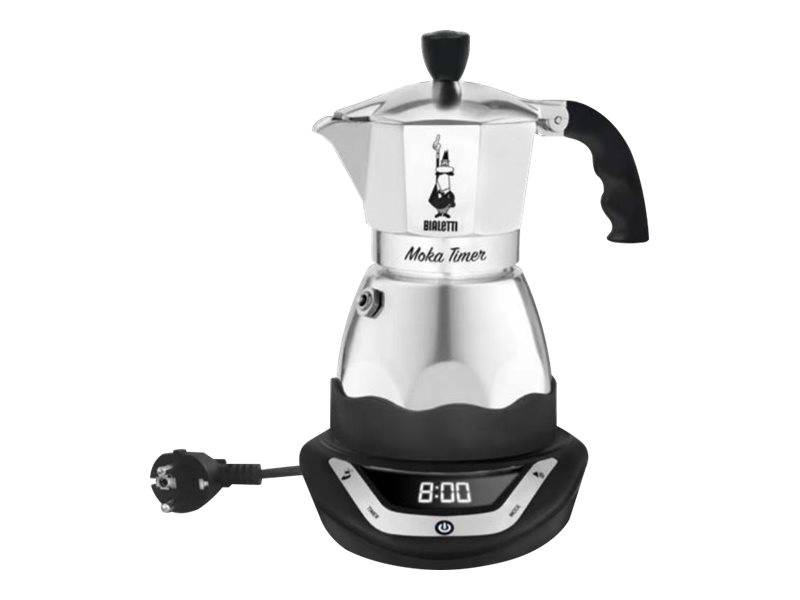 Bialetti Moka Timer, Elektrische Espressokanne, Gemahlener Kaffee, Schwarz, Silber-0
