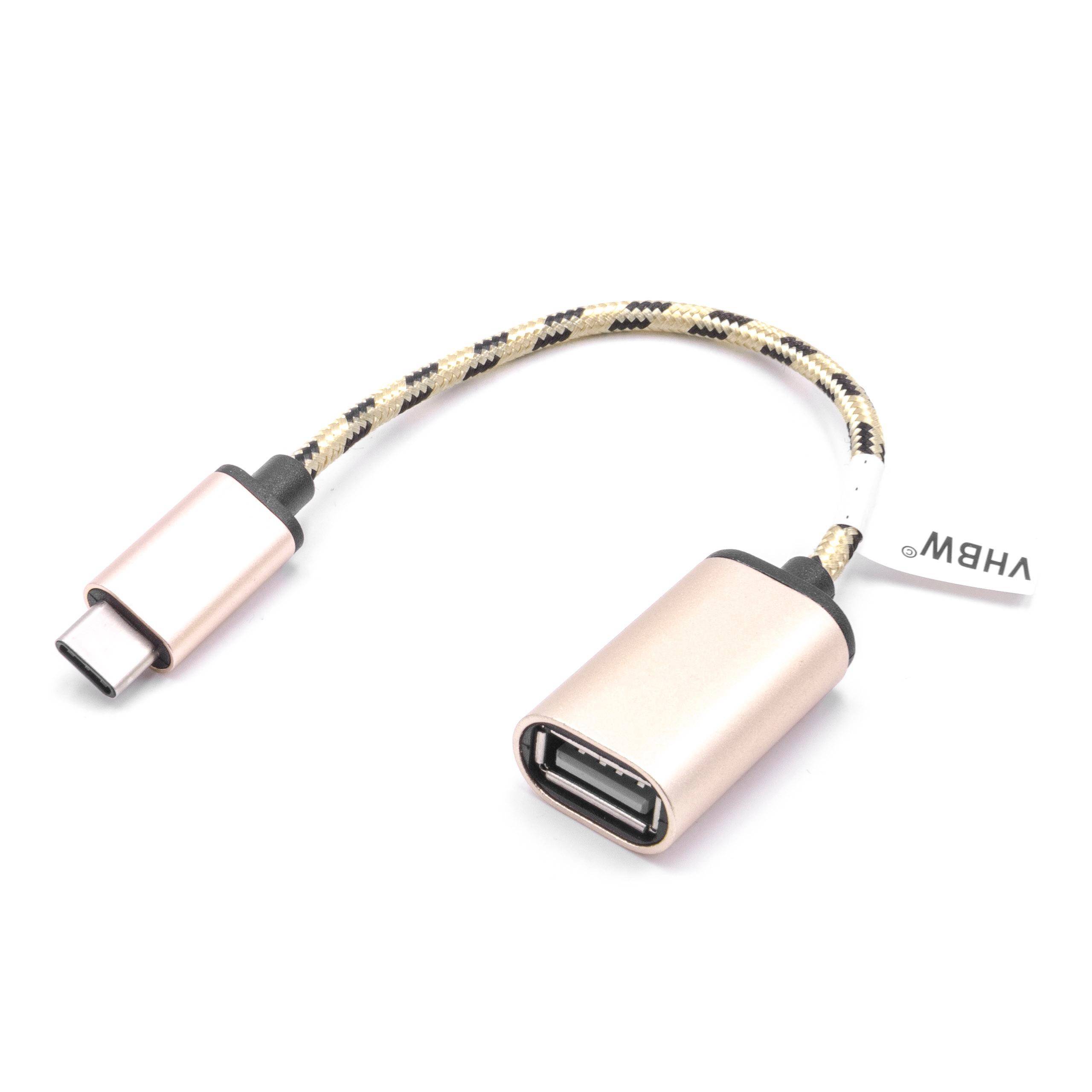 vhbw Adapter OTG kompatibel mit Samsung Galaxy A7 2017 | A8 2018 Mobilgerät - Kabeladapter USB Type C (männlich) auf USB-0