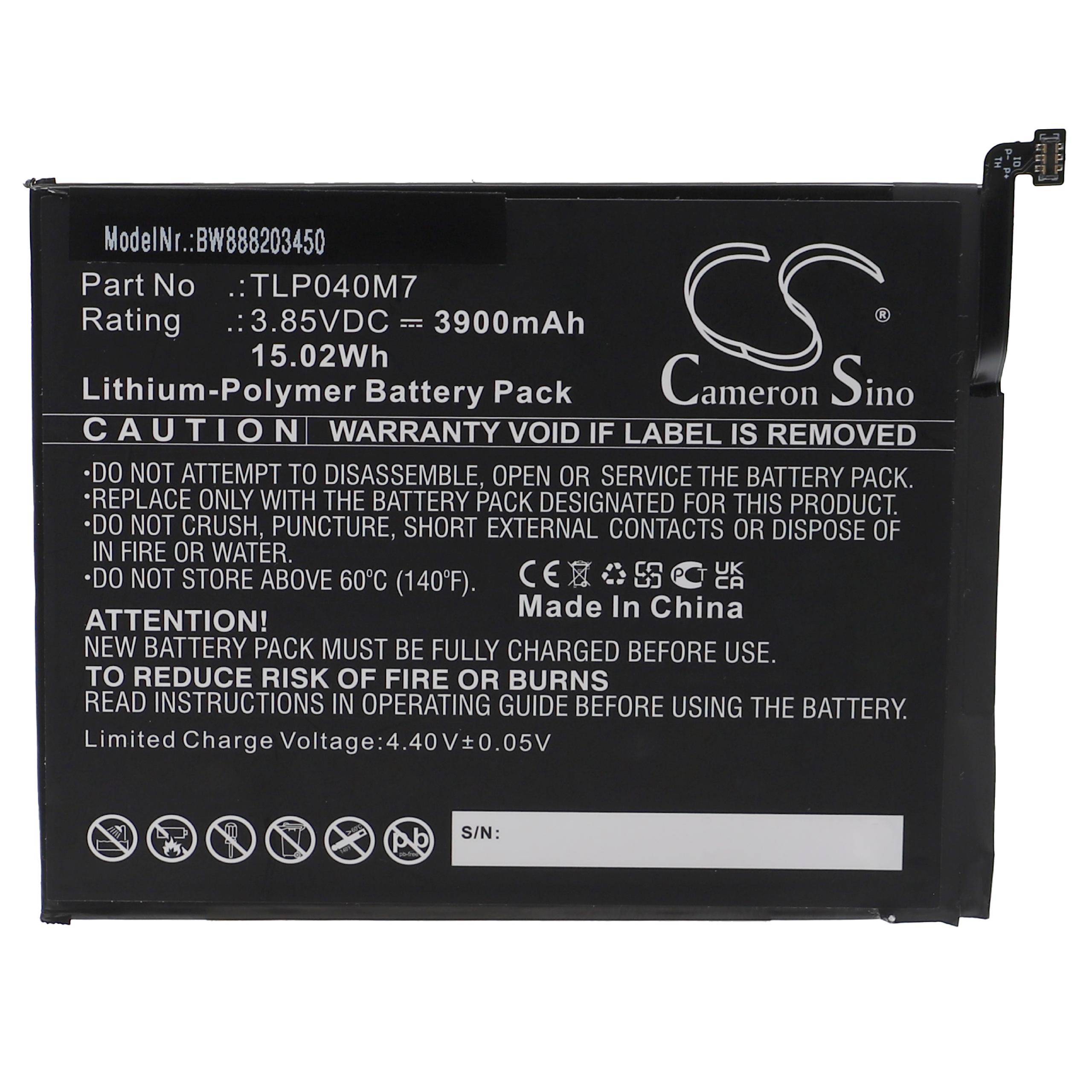 vhbw Akku kompatibel mit Alcatel OT-9032T | 3T Tablet Pad (3900 mAh, 3,85 V, Li-Polymer)