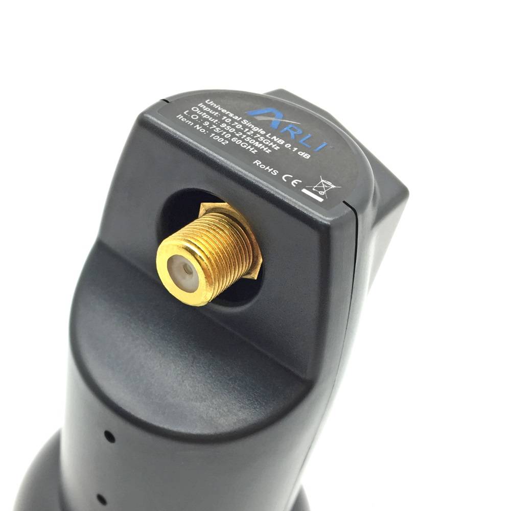 60 cm HD Sat Anlage weiss + Single LNB + Wandhalter 25 cm + 2x F-Stecker vergoldet-1