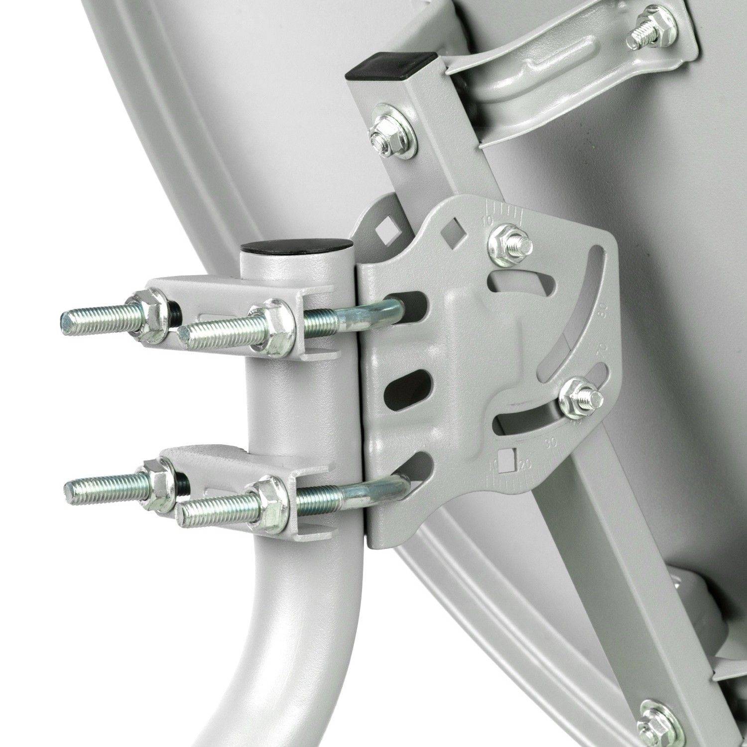 60 cm HD Sat Anlage weiss + Single LNB + Wandhalter 25 cm + 2x F-Stecker vergoldet-3