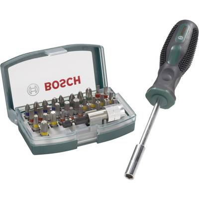 Bosch Accessories Promoline 2607017189 Bit-Set 33teilig Schlitz, Kreuzschlitz Phillips, Kreuzschlitz Pozidriv, Innen-Sec