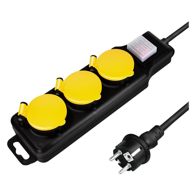 LogiLink Outdoor-Steckdosenleiste, 3-fach, schwarz, IP44