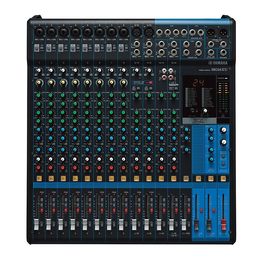 YAMAHA MG16XU - 16-Kanal Mischpult Konsole (10 Mic-In | 16 Line-In | 4 Group Busse | 1 Stereo Bus | 4 AUX | SPX |-1