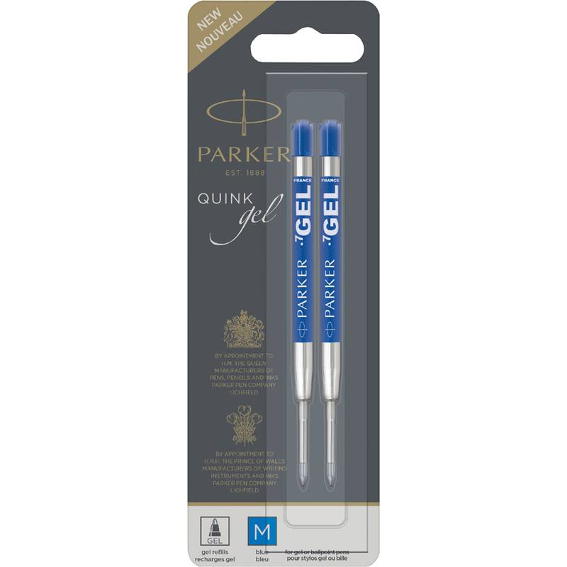 Parker Quink - Nachfüllpatrone - Blau - Geltinte - 0.7 mm - Mittel (Packung mit 2)-0