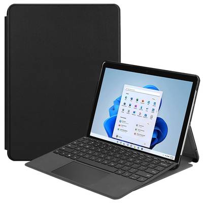 Für Microsoft Surface Pro 8 Aufstellbare Kunstleder Tablet Hülle Cover Tasche Case Schwarz