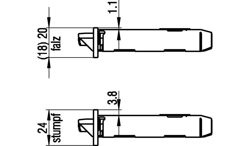 Feuerschutztürschloss B-1206 24/65/72/9mm DIN L 24mm rd VA BKS-3