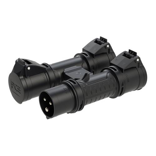 PC ELECTRIC 94327000 - Mehrfachsteckdose (Eingang: 1x CEE-Stecker 16A/3-polig 6h | Ausgang: 3x CEE-Steckdosen-0