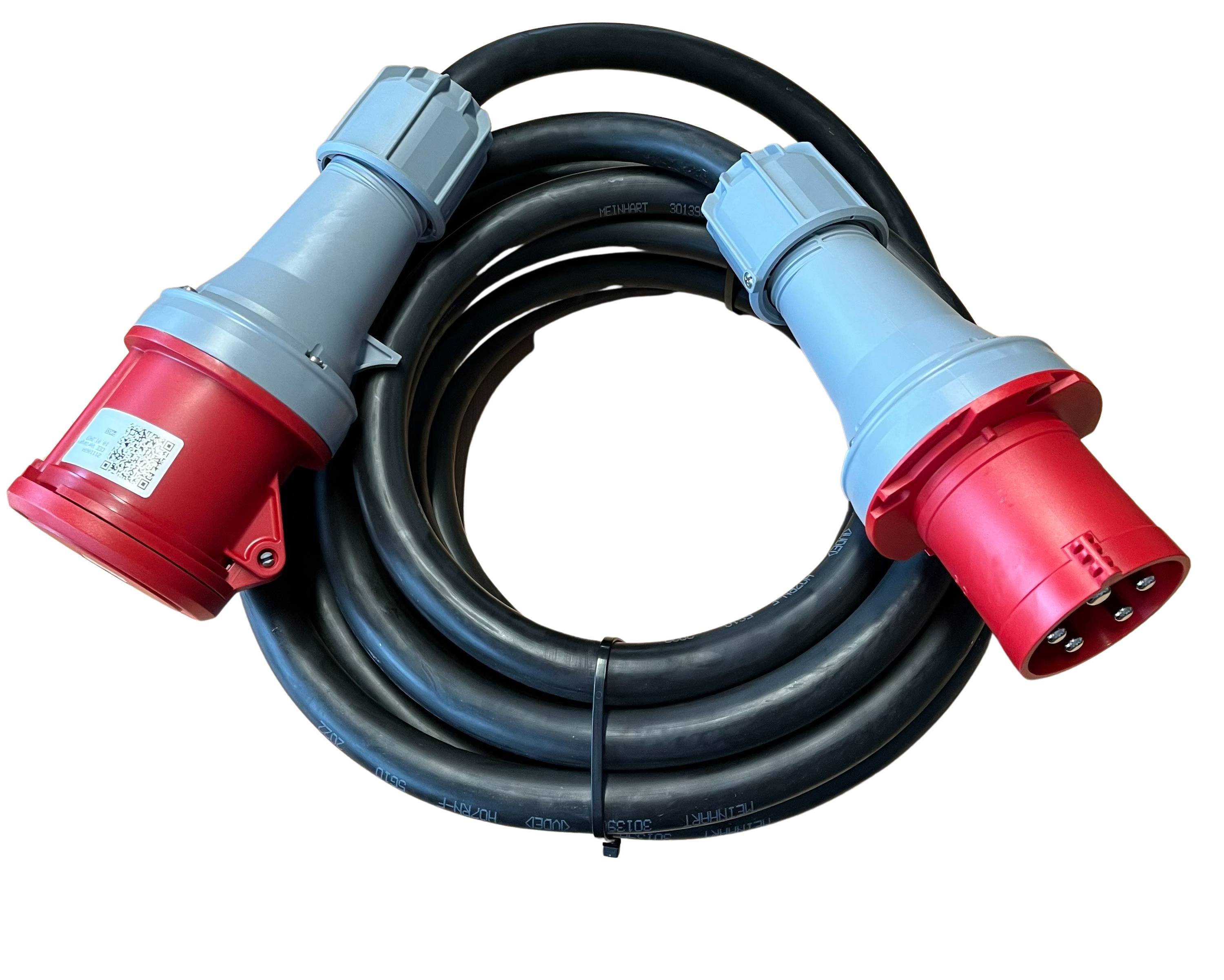 WDH 63A CEE-Verbindungskabel 10Q - 10 m Länge - Inkl. Kupplung, Stecker und Verschlussklappe-0