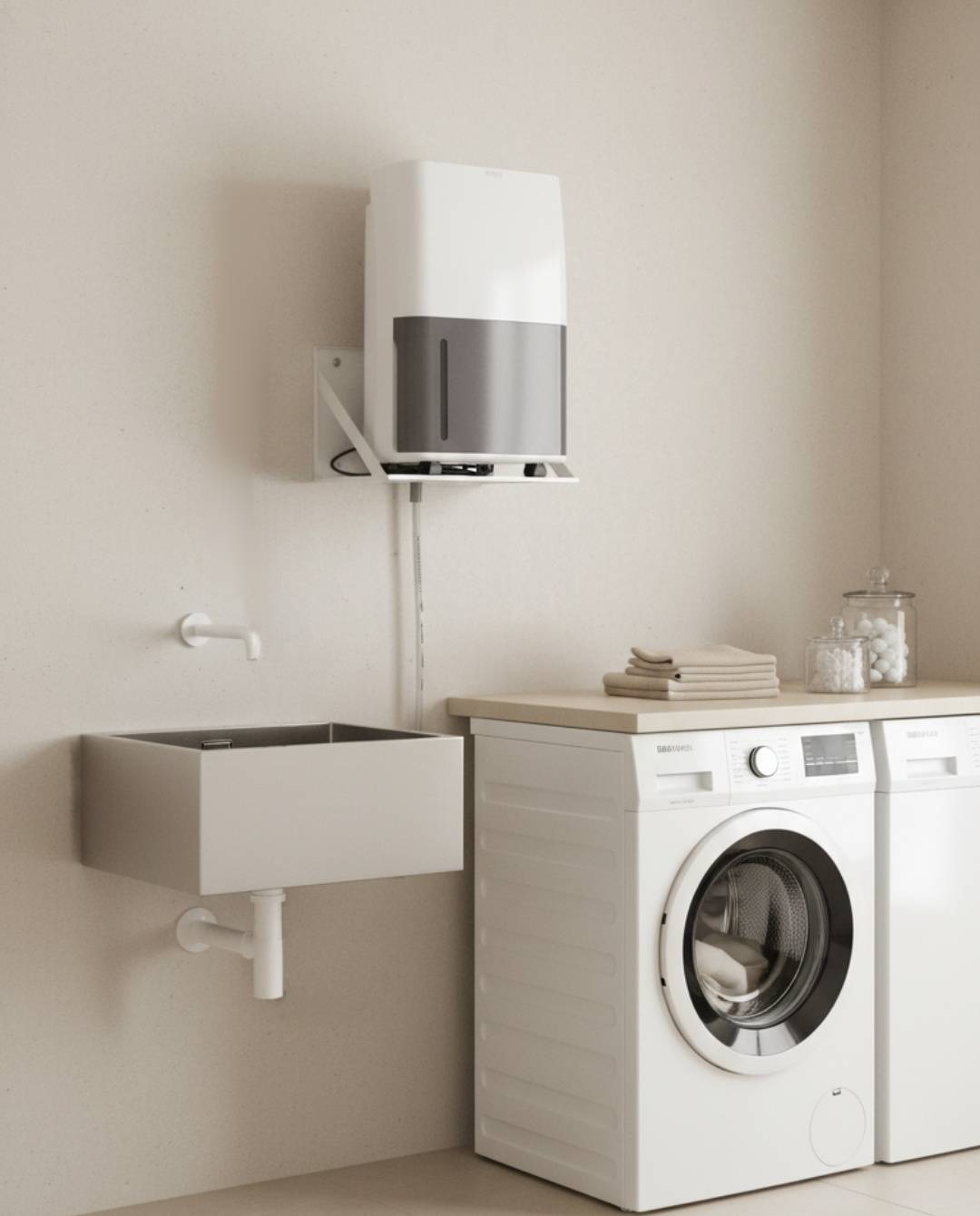 WDH Luftentfeuchter Regal - Tragkraft bis zu 20kg - Entfeuchter Halterung, Bauchtrockner Wandbefestigung, Wandkonsole-2