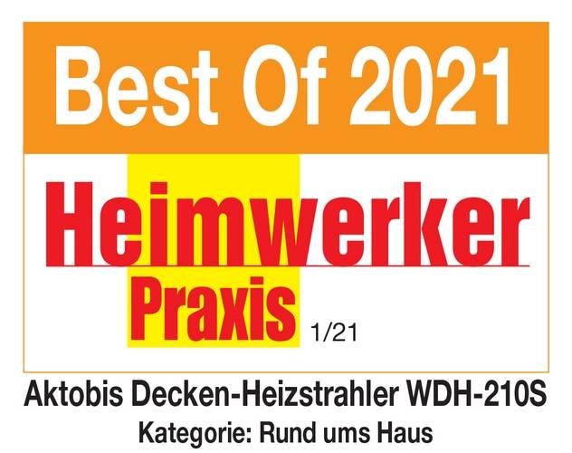 Preisbild für WDH Decken-Heizstrahler WDH-210S - 2.100 W - Outdoor & Indoor - Heizpilz, Terrassenheizstrahler, Wärmestrahler
