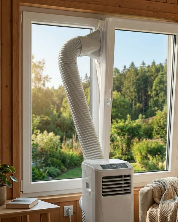 WDH Window Kit: Fensterabdichtung für Klimagerät & Ablufttrockner. Stoppt Hitze, Abluft & Feuchtigkeit. Hot Air Stop