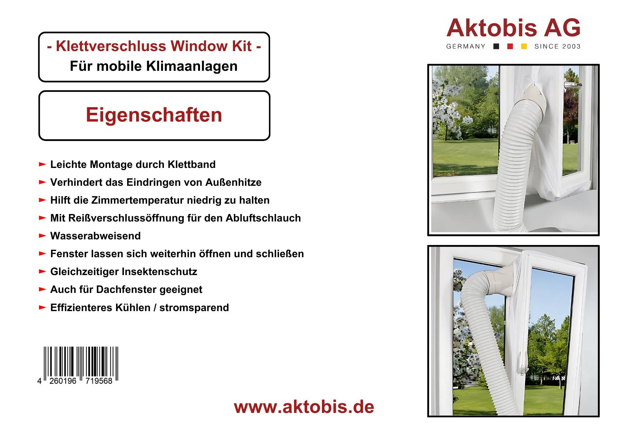 WDH Window Kit: Fensterabdichtung für Klimagerät & Ablufttrockner. Stoppt Hitze, Abluft & Feuchtigkeit. Hot Air Stop-2