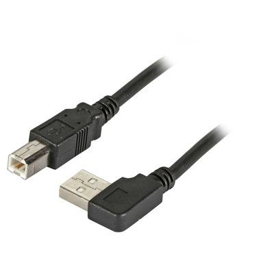 USB2.0 Anschlusskabel A (gewinkelt) - B -- St.-St., 1,8m, schwarz, Classic