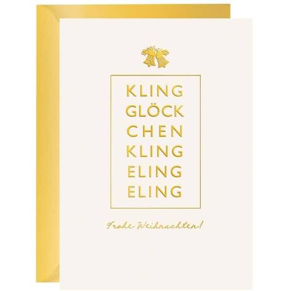 Weihnachtskarte MP B6 hoch Kling Glöckchen