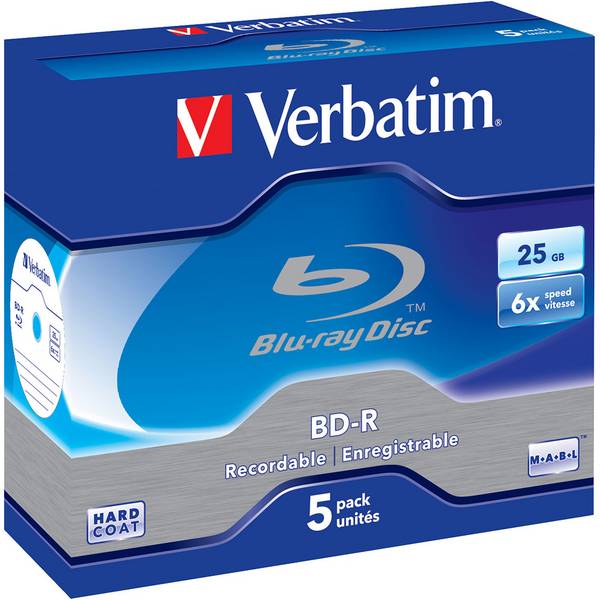 Verbatim Blu-ray BD-R 25GB 5er Jewel Case 43715