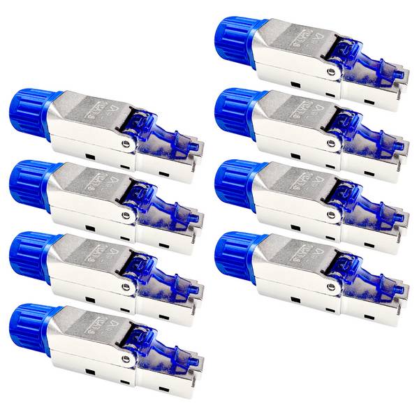 ARLI 8x Netzwerkstecker RJ45 Stecker CAT8.1 geschirmt Werkzeuglose Montage - Werkzeugfrei