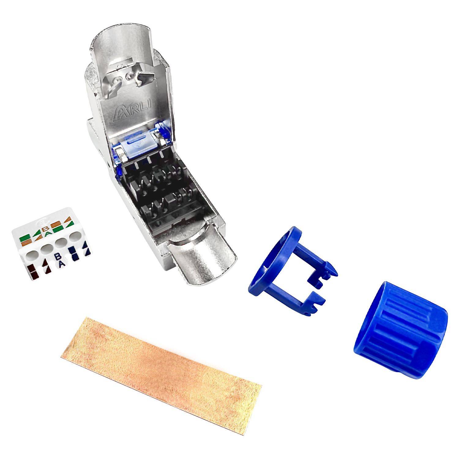 ARLI 8x Netzwerkstecker RJ45 Stecker CAT8.1 geschirmt Werkzeuglose Montage - Werkzeugfrei-4